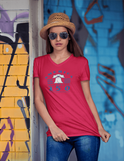Liberty Rings: America Celebrates 250 - Ladies V-Neck