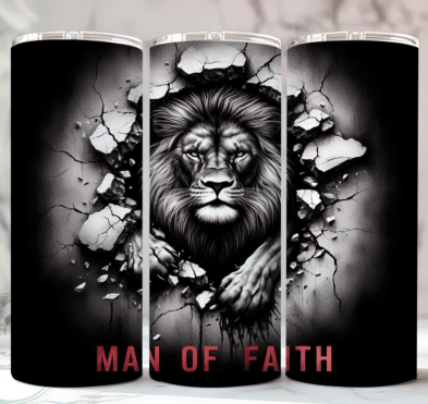 Man of Faith 3D Lion  - 20 Oz Tumbler