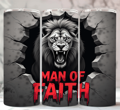 Man of Faith 3D Roaring Lion  - 20 Oz Tumbler