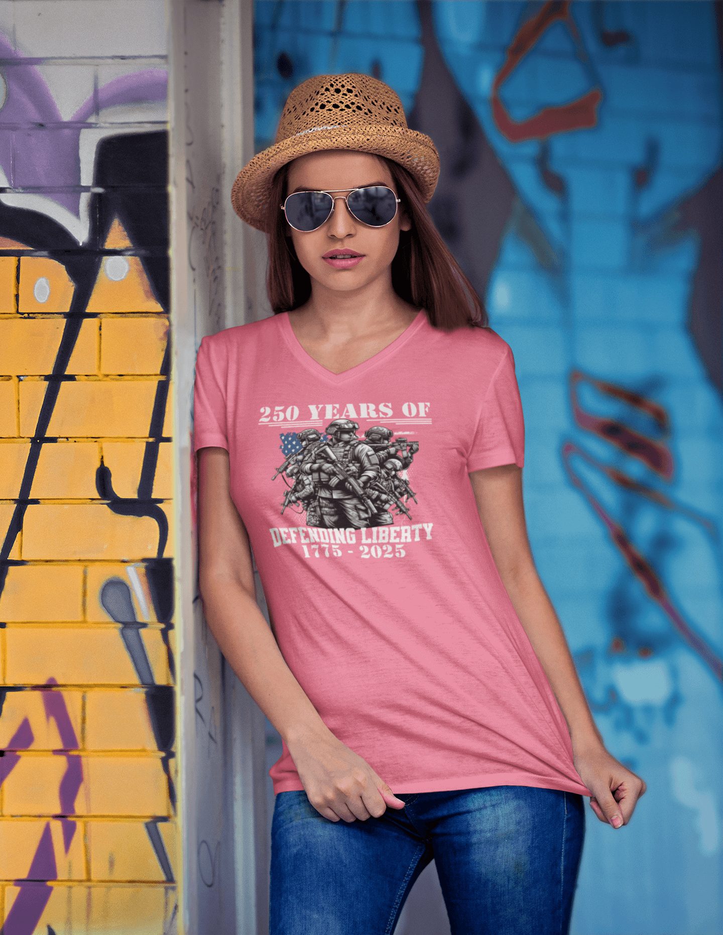 Guardians of Freedom: 1775–2025 Ladies V-Neck