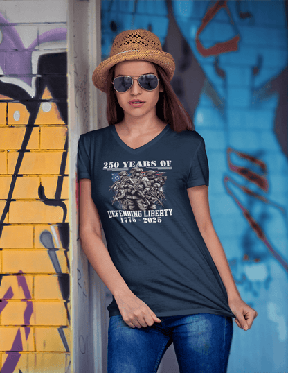 Guardians of Freedom: 1775–2025 Ladies V-Neck