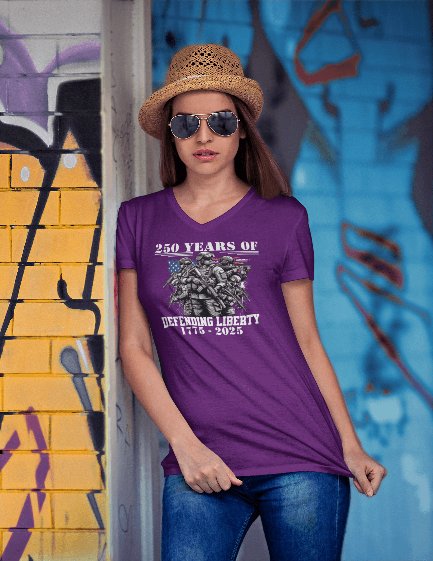 Guardians of Freedom: 1775–2025 Ladies V-Neck
