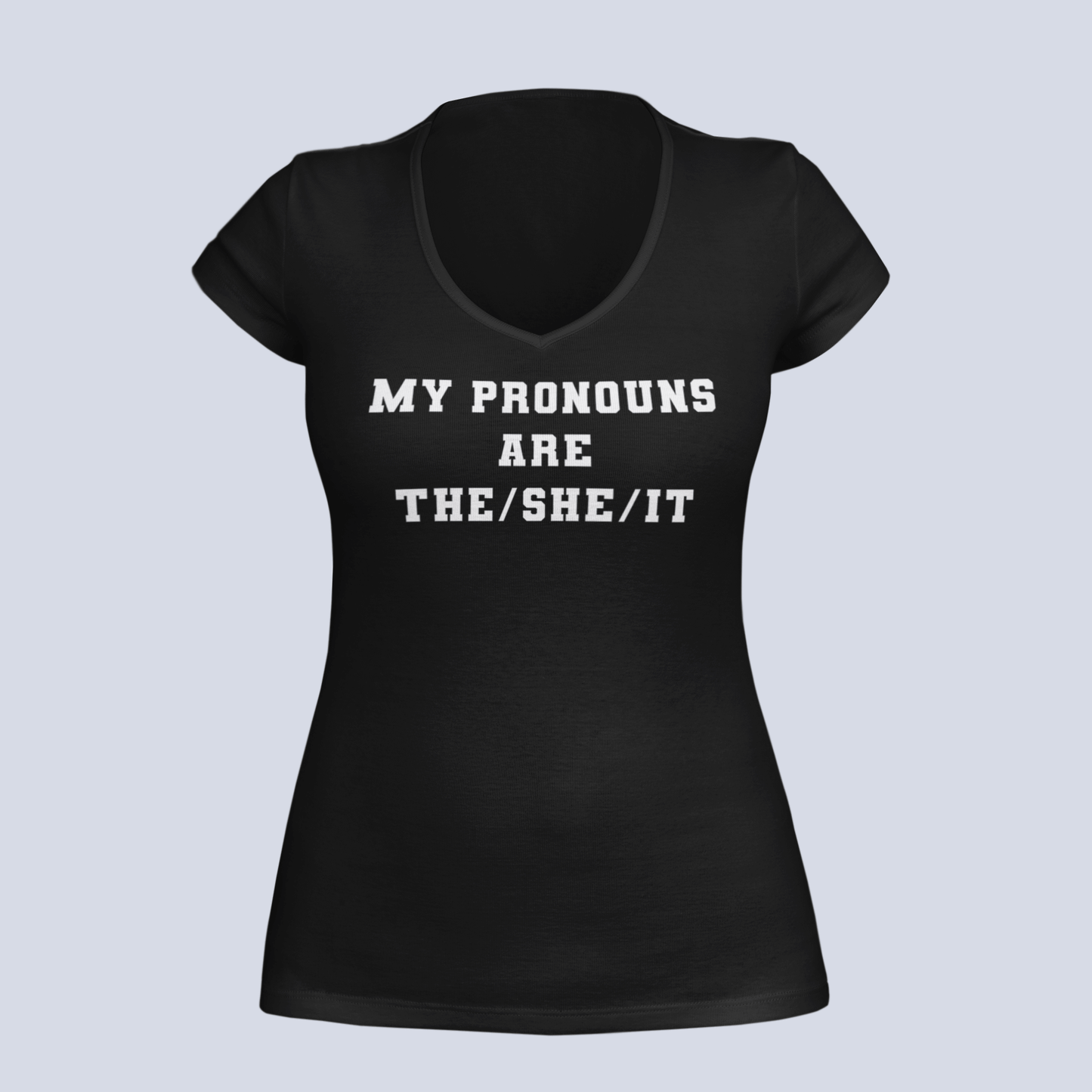 My Pronouns are The/She /IT - Ladies V-Neck T-Shirt