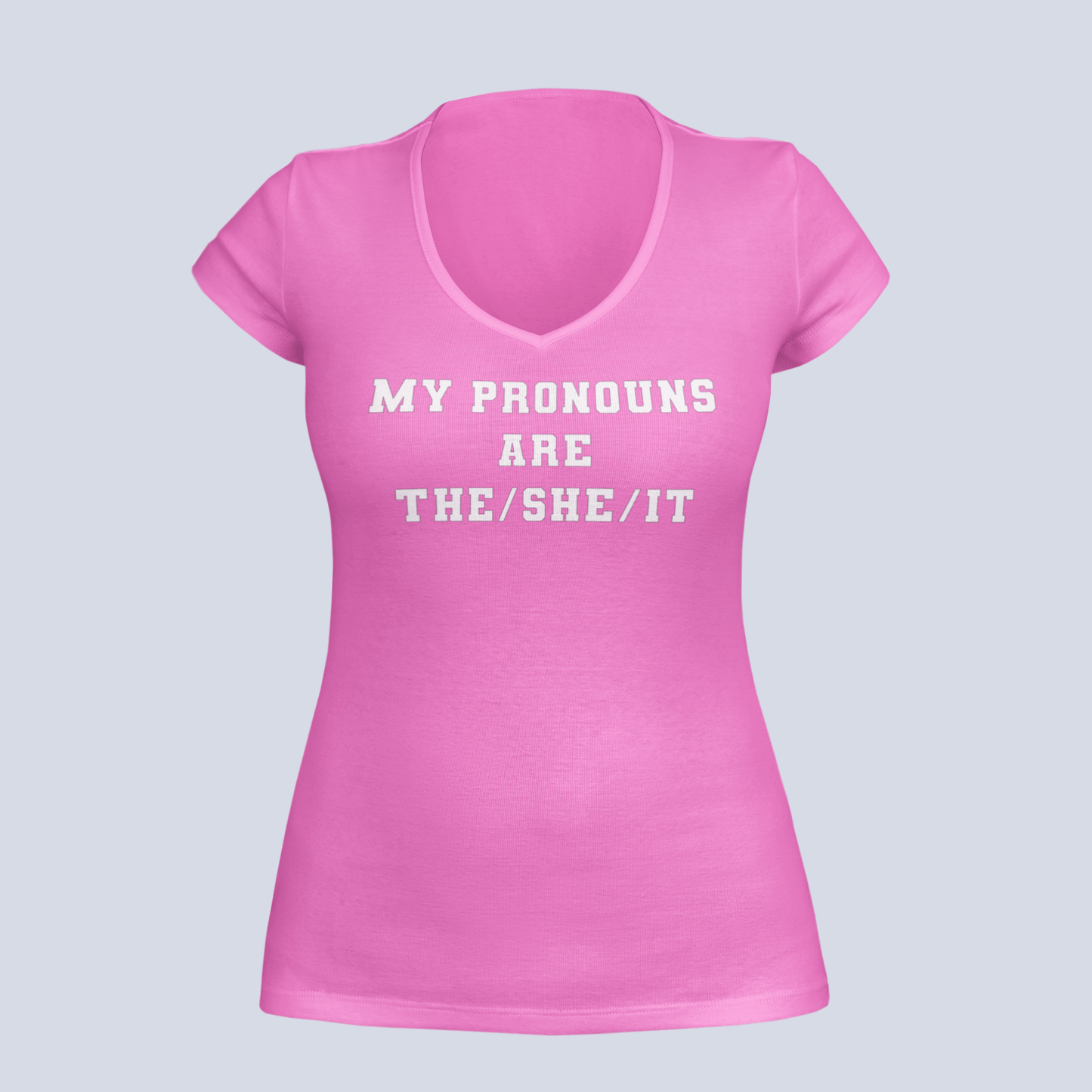 My Pronouns are The/She /IT - Ladies V-Neck T-Shirt