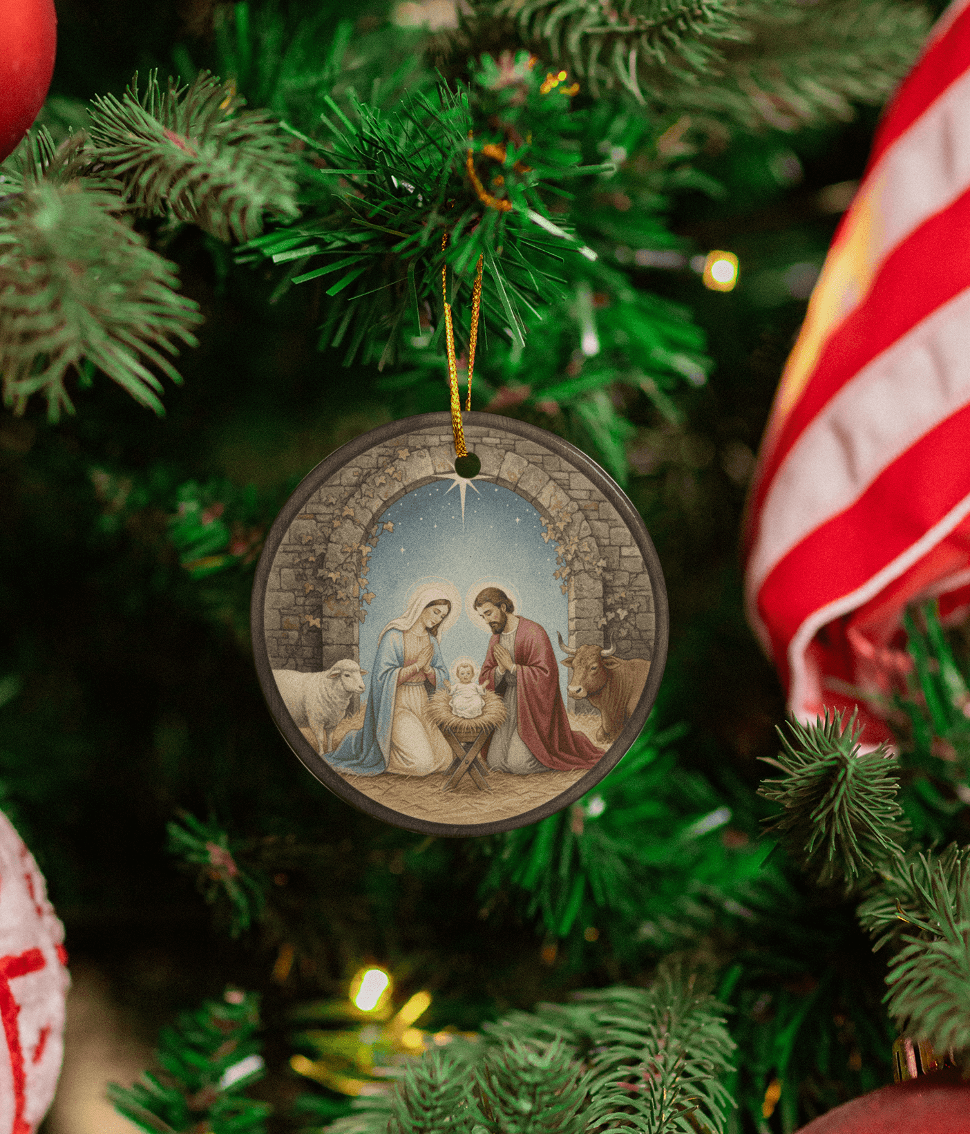 Nativity Scene Ceramic Ornaments – Sold Individually