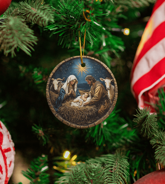Nativity Scene Ceramic Ornaments – Sold Individually