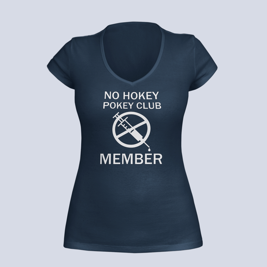 No Hokey Pokey Club Member T-Shirt - Ladies V-Neck