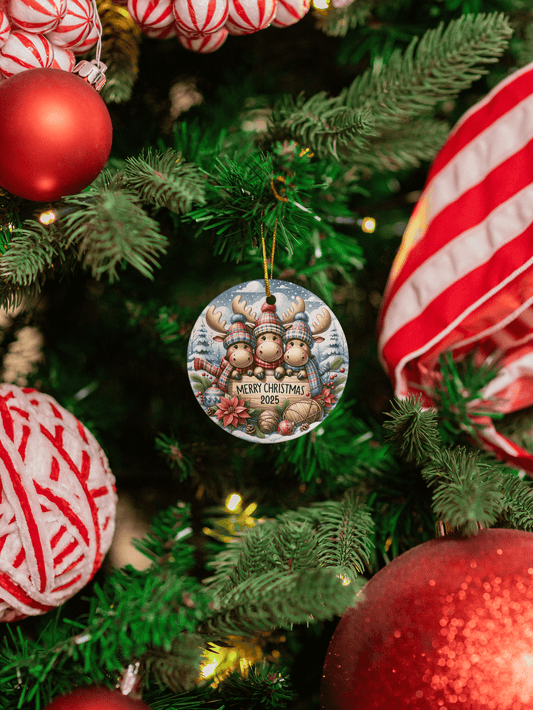 Ornament Merry Moose Christmas 2025