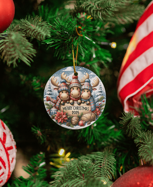 Ornament Merry Moose Christmas 2025