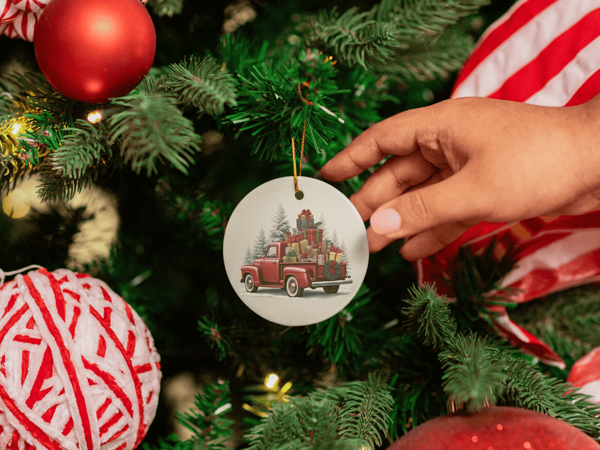 Vintage Red Truck Ornaments - 4 Designs to Choose