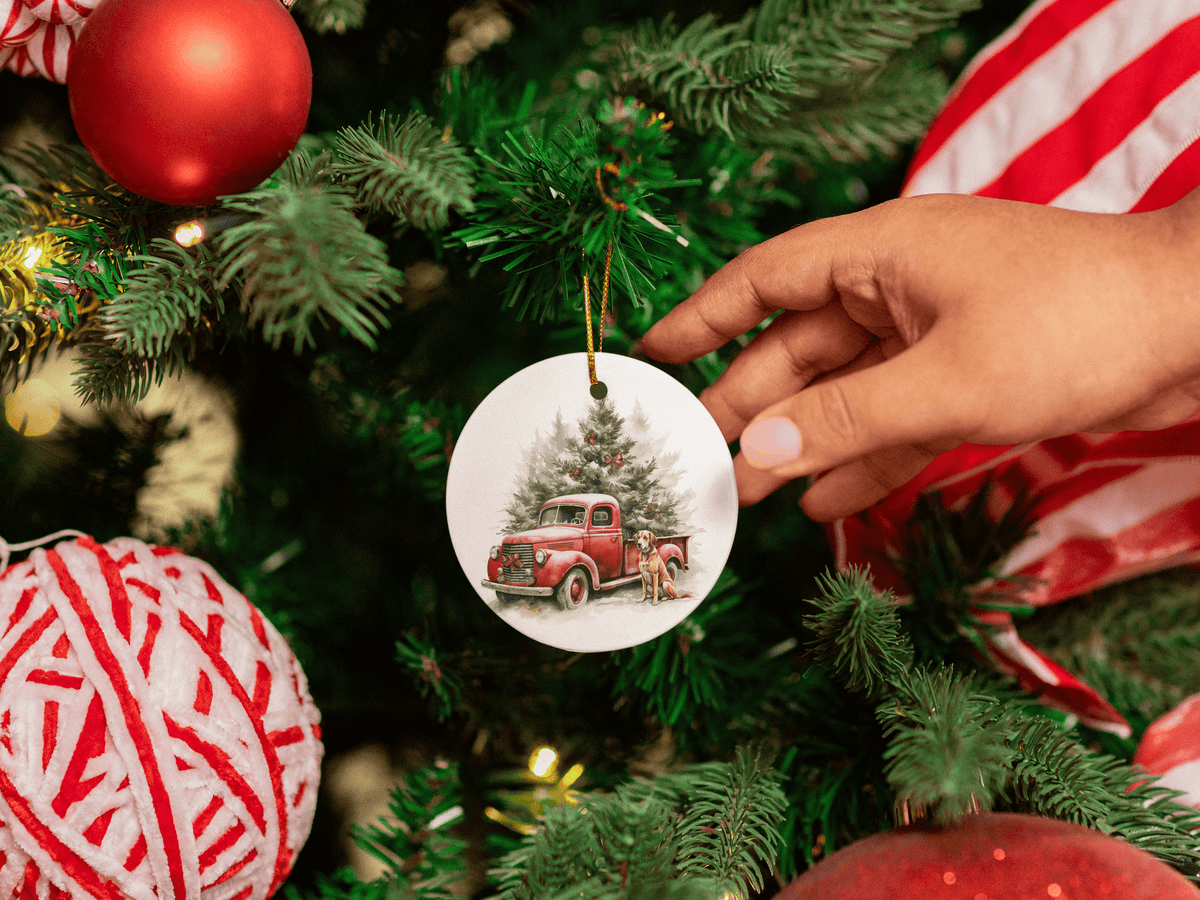Vintage Red Truck Ornaments - 4 Designs to Choose