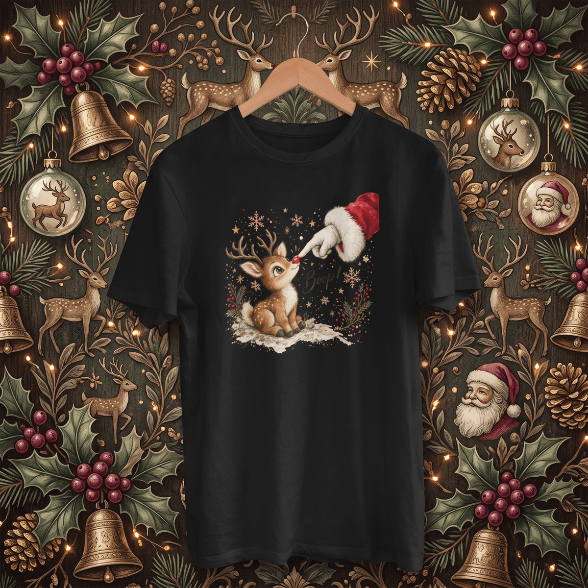 Santa's Rudolph Boop! – Adult Christmas T-Shirt