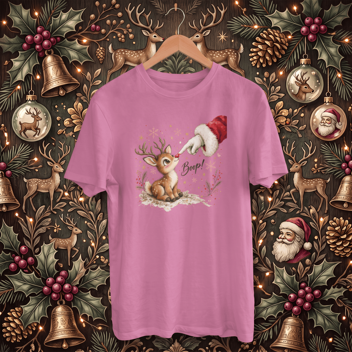 Santa's Rudolph Boop! – Adult Christmas T-Shirt