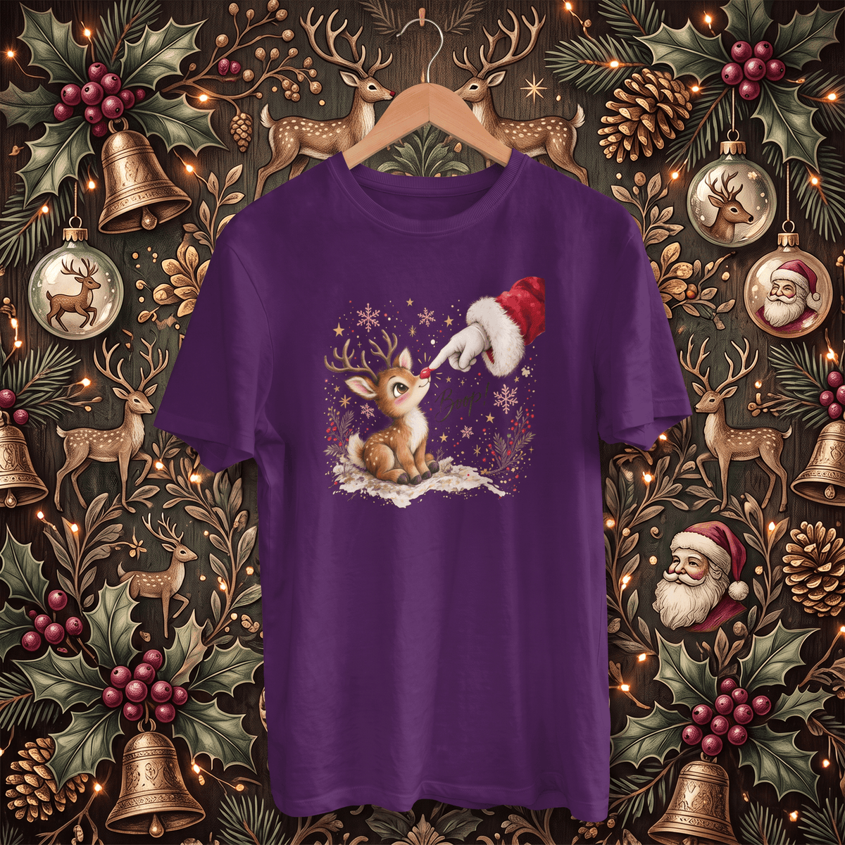 Santa's Rudolph Boop! – Adult Christmas T-Shirt