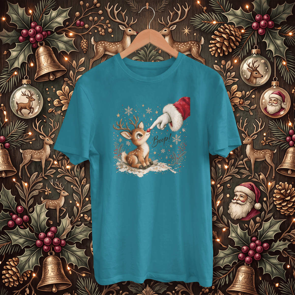 Santa's Rudolph Boop! – Adult Christmas T-Shirt