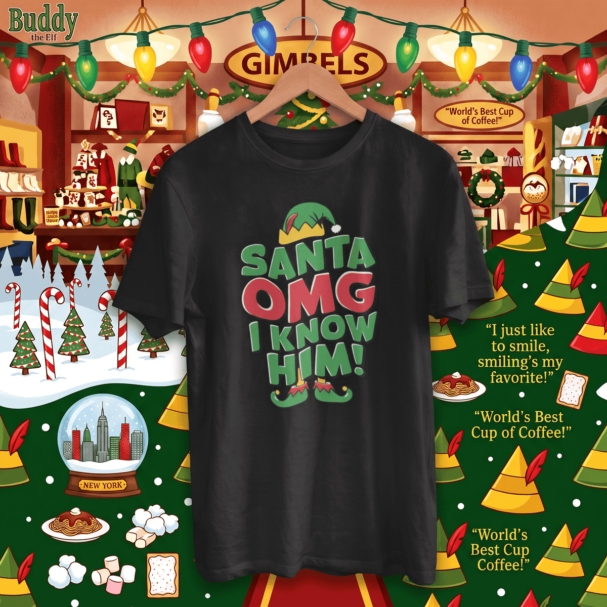 Santa! OMG, I Know Him! – Christmas T-Shirt