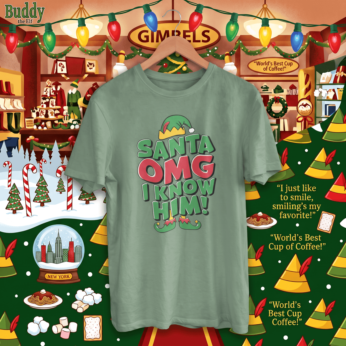 Santa! OMG, I Know Him! – Christmas T-Shirt