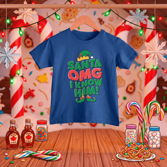 Santa! OMG, I Know Him! – Youth Christmas T-Shirt