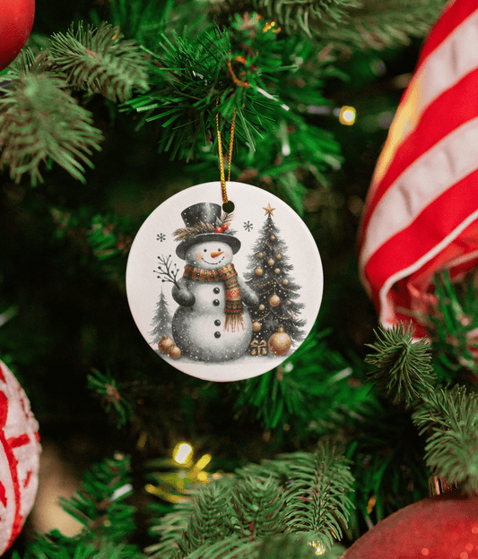 Snowman Christmas Ceramic Ornament