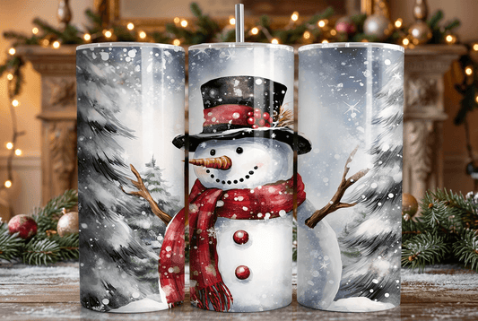 Snowman with Top hat - 20 Oz Tumbler