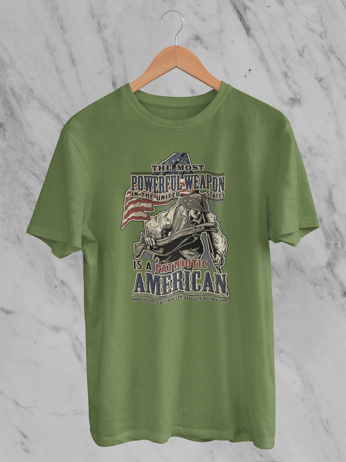 The Most Dangerous Weapon is a Patriotic American - T-Shirt