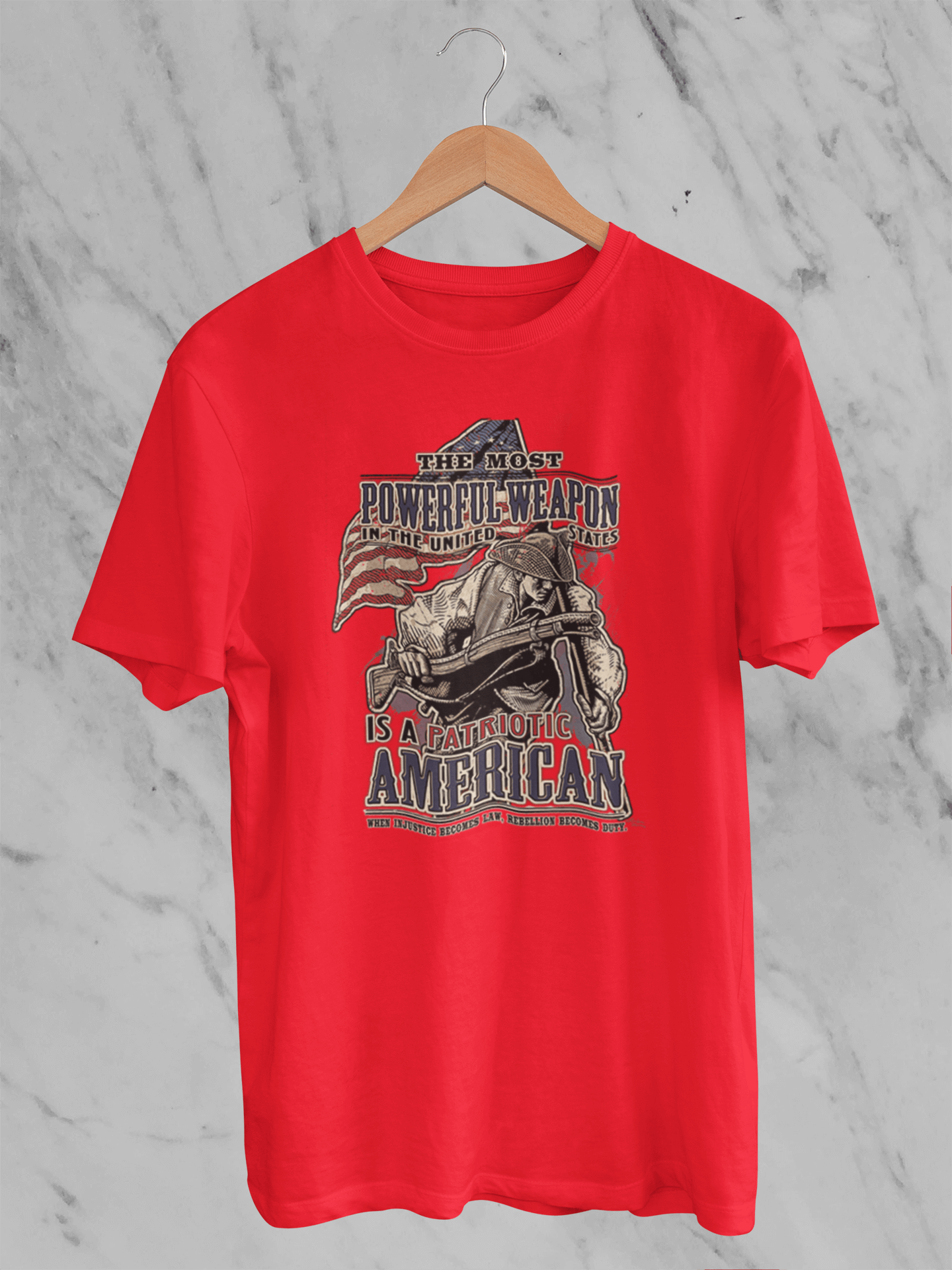 The Most Dangerous Weapon is a Patriotic American - T-Shirt