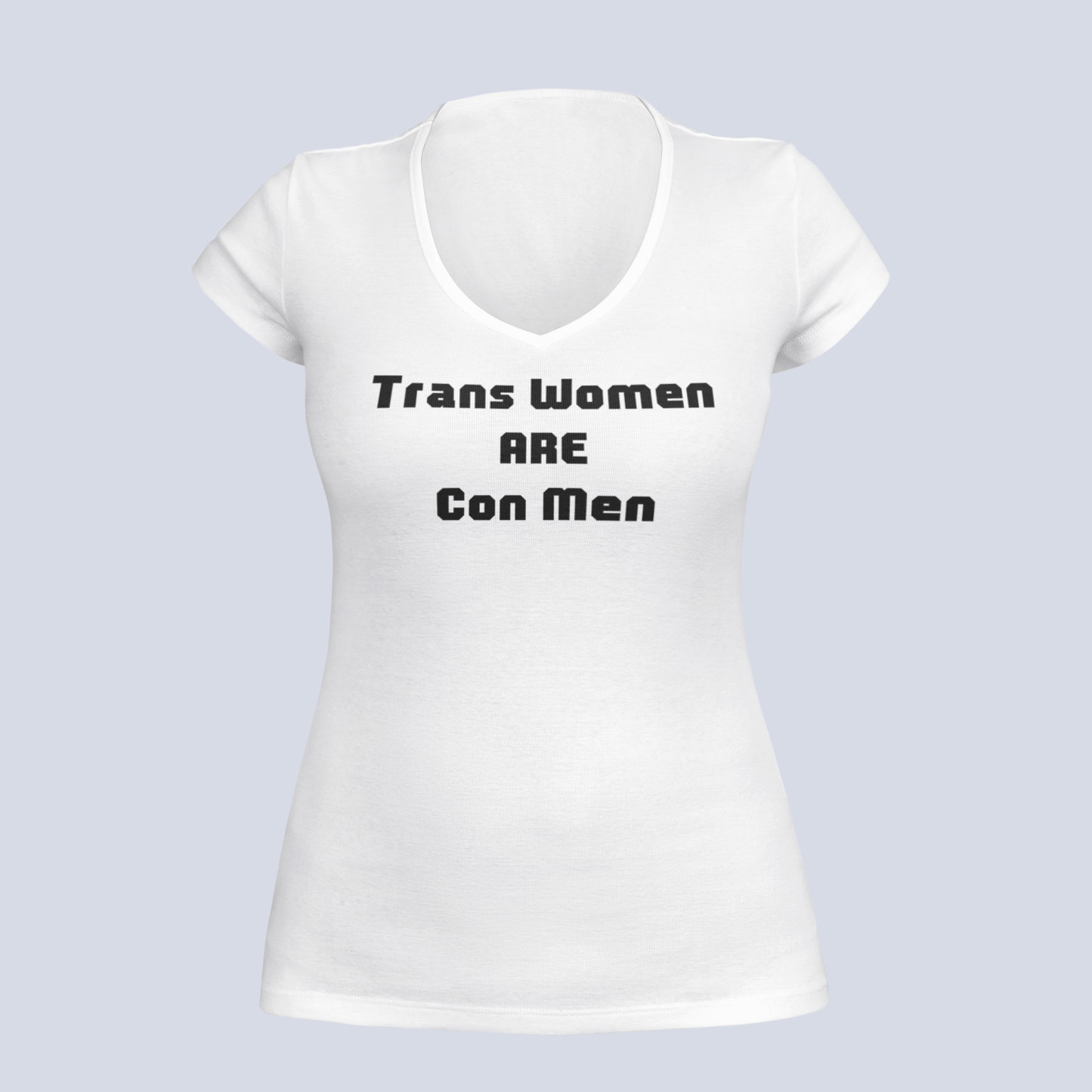 Trans Women Are Con Men - Ladies V-Neck - T-Shirt