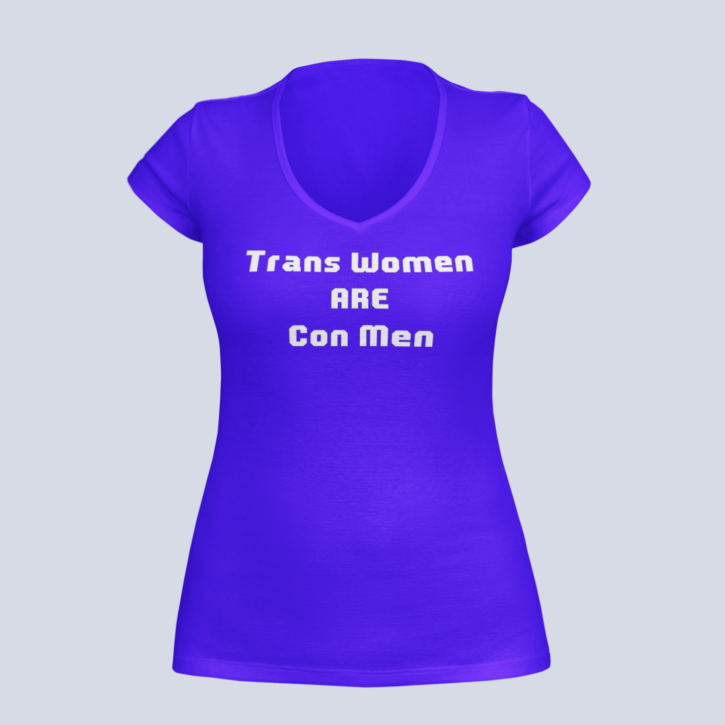 Trans Women Are Con Men - Ladies V-Neck - T-Shirt