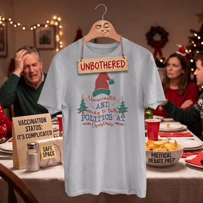 Unvaccinated & Ready to Talk Politics – Christmas T-Shirt