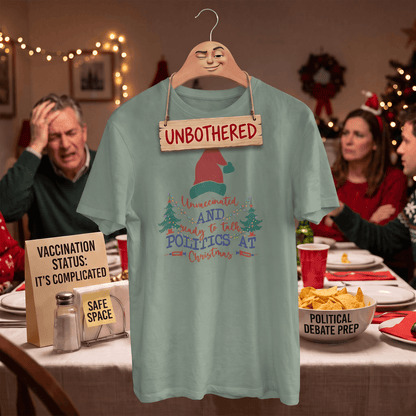 Unvaccinated & Ready to Talk Politics – Christmas T-Shirt