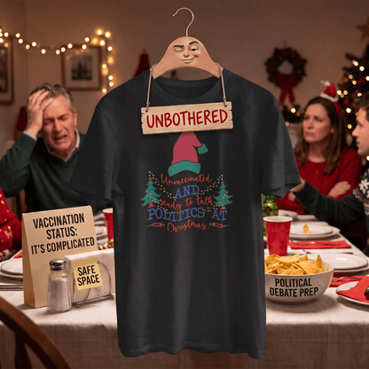 Unvaccinated & Ready to Talk Politics – Christmas T-Shirt