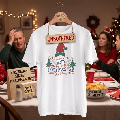 Unvaccinated & Ready to Talk Politics – Christmas T-Shirt