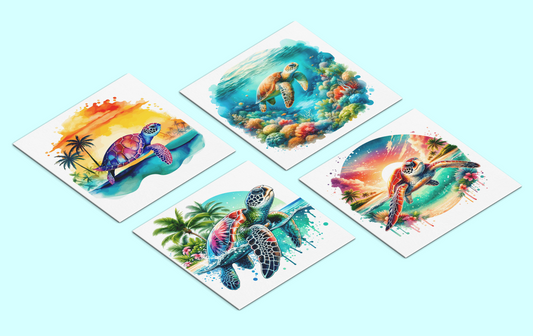 Tropical Sea Turtle Coasters