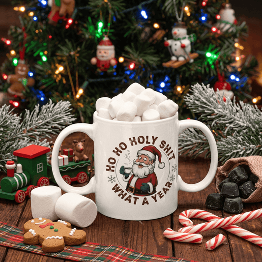 Ho Ho Holy Sh*t What a Year Mug