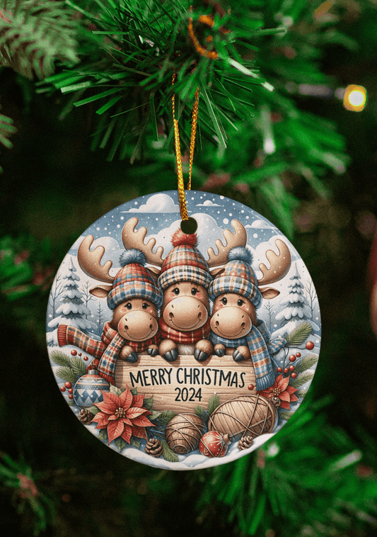 2024 Merry Moose Christmas Ornament